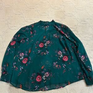 Torrid Green Floral Blouse